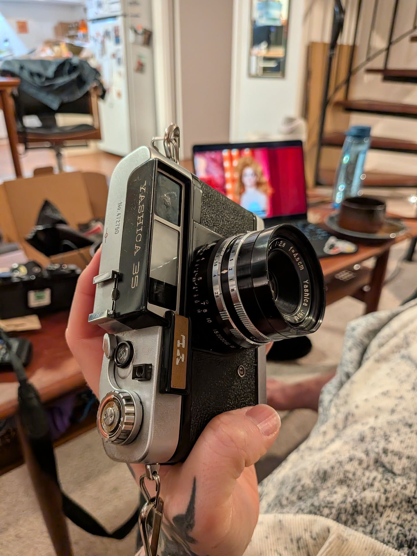 A camera in hand